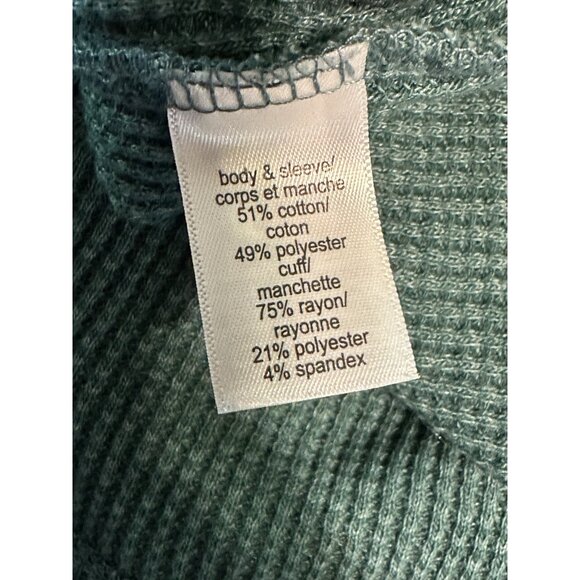 Maurices Woman Small Fair Isle Mock Neck Mixer Long Sleeve Shirt Waffle Thermal - Picture 7 of 7